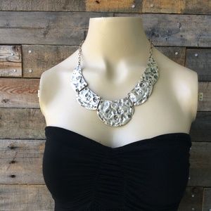 Anthropologie Hammered Metal Bib Necklace